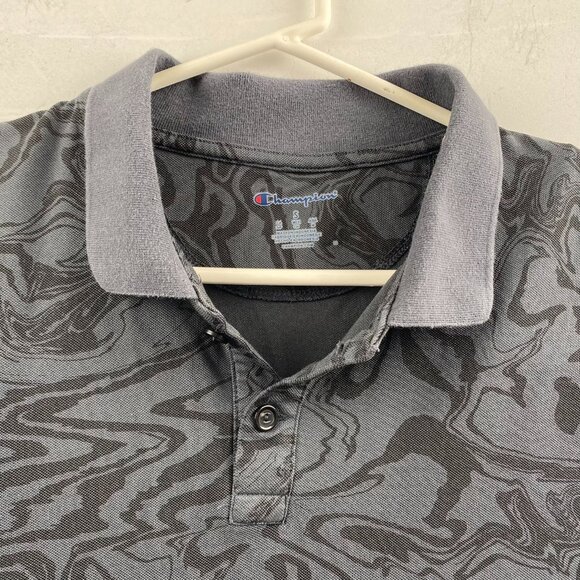 Champion Men's Polo Shirt Small Short-Sleeve With Abstract Camo Pattern - Picture 6 of 10
